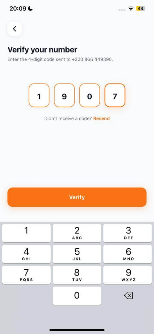 Verify with a one-time code